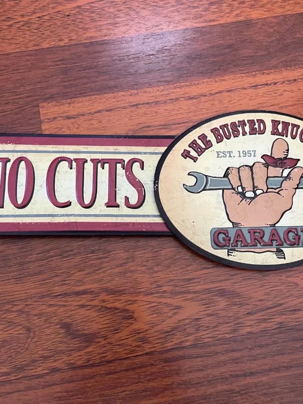 The Busted Knuckle Garage Metal Sign No Cuts No Glory